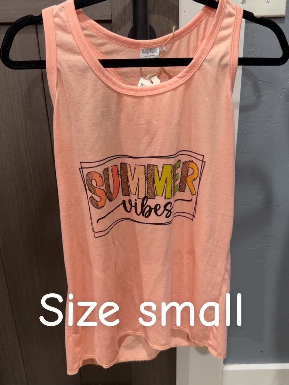 Peach "Summer Vibes" Tank Top - Small